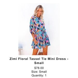 Vici Zimi Floral Tassel Tie Mini Dress